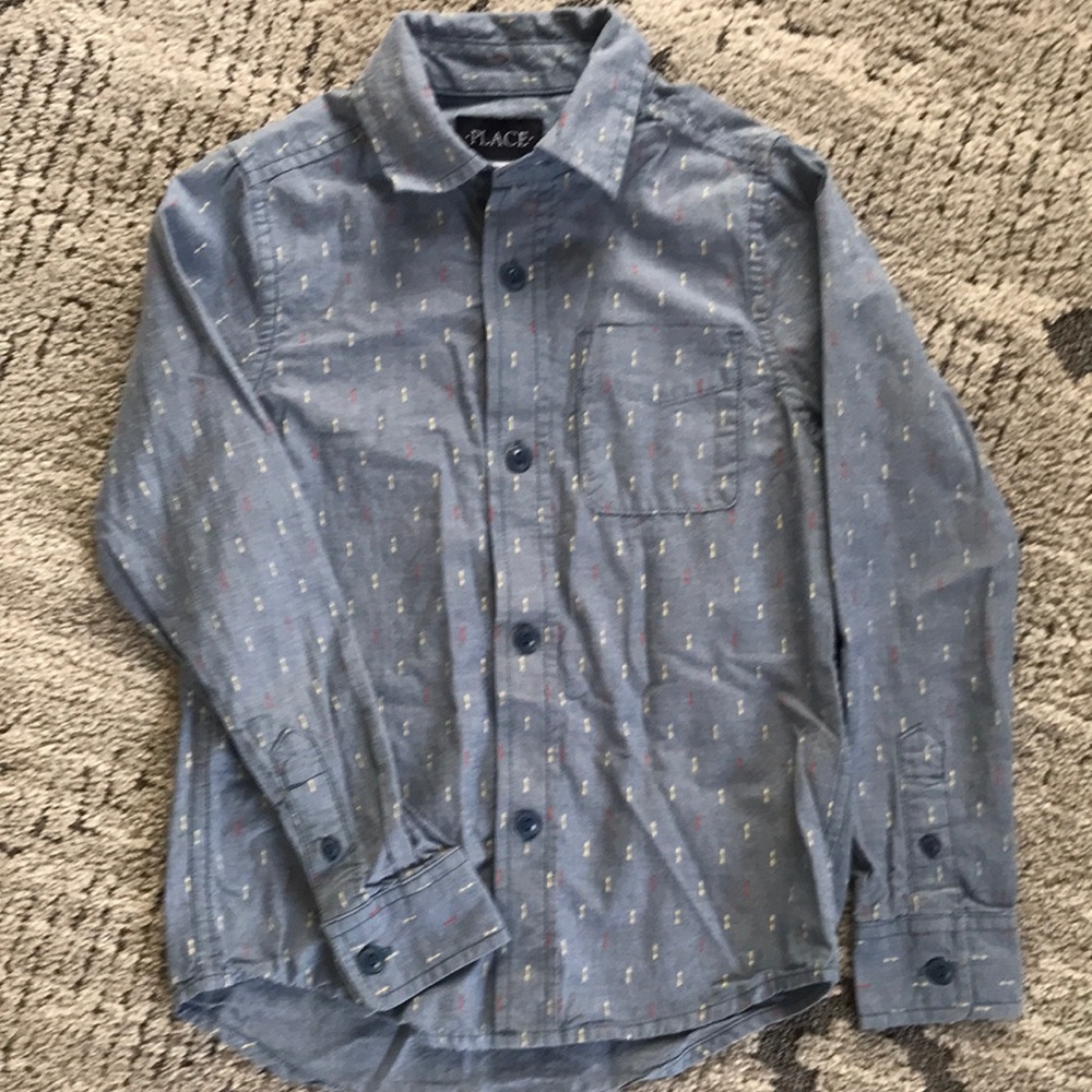Boys 5/6 long sleeve button down shirt